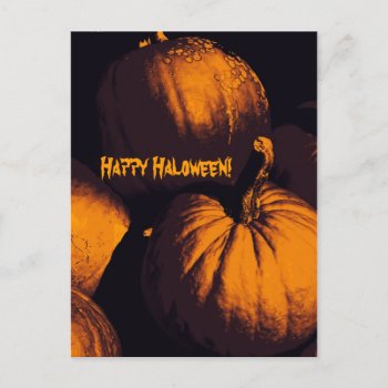 Happy Halloween Scary Pumpkin Postcard by myworldtravels at Zazzle