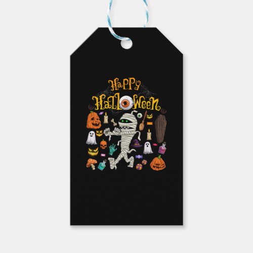 Happy Halloween Scary Retro Gift Tags