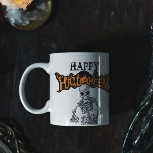 Happy Halloween Scary Skeleton Coffee Mug