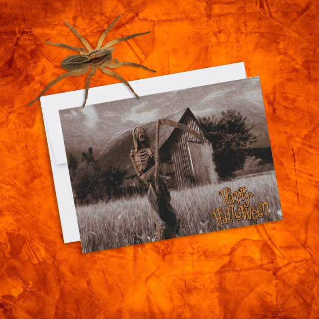 Happy Halloween Scary Skeleton Reaper Card (Creator Uploaded)