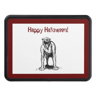 Happy Halloween Scary Spooky Demon Hell Dog Hitch Cover
