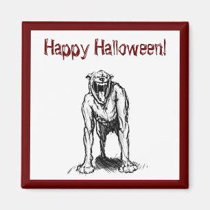 Happy Halloween Scary Spooky Demon Hell Dog Magnet