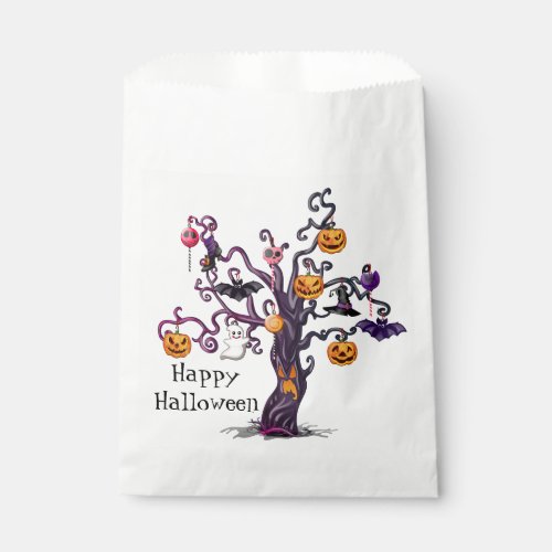 Happy Halloween Scary Tree Favor Bag