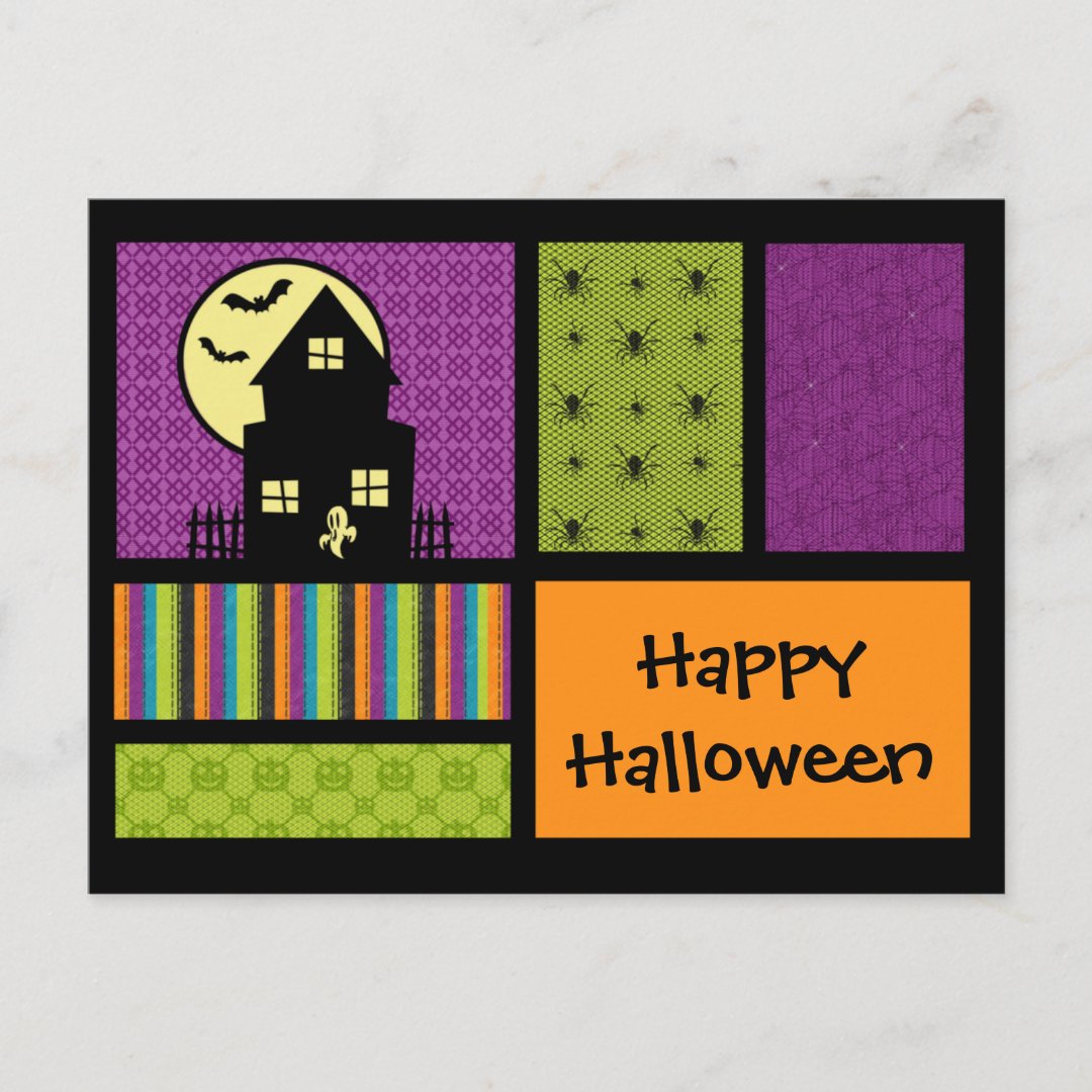 Happy Halloween Scrapbook Style Postcard Zazzle