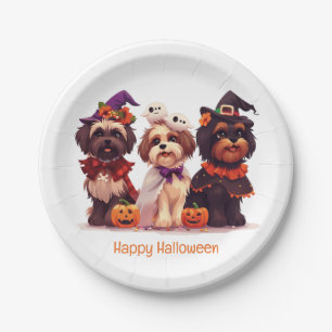 Happy Halloween Shih Tzu Dogs Paper Plates