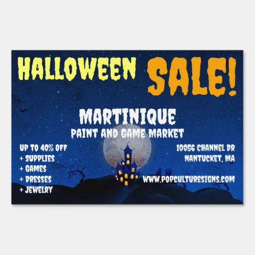 Happy Halloween Shop Store Sale Outdoor Yard Sign
