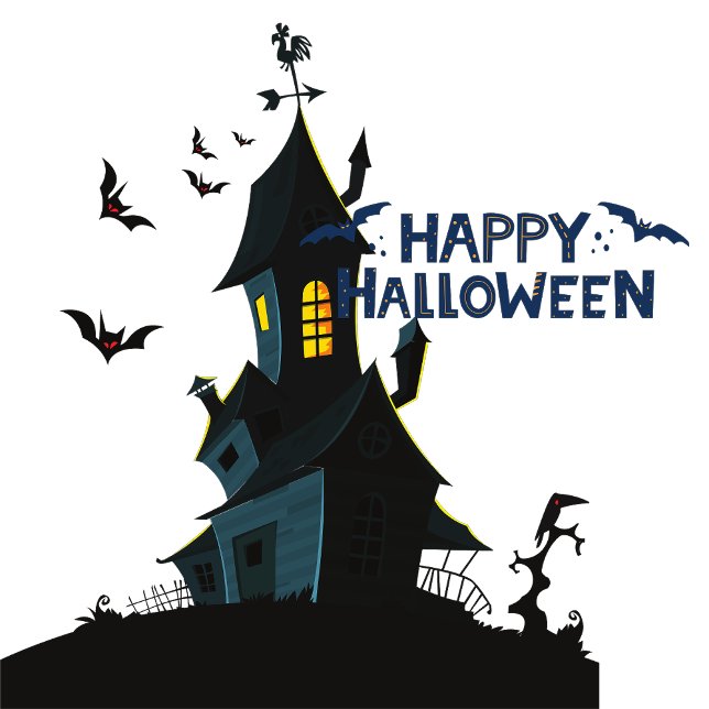 Happy Halloween Sign (Whispers from beyond echo in the haunted mansion.)