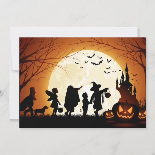 Happy Halloween Silhouette Children Card
