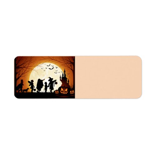 Happy Halloween Silhouette Children Label