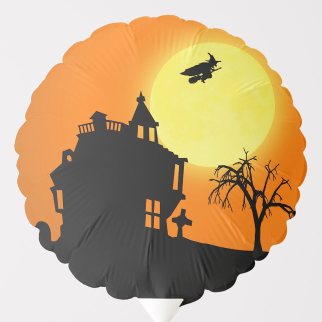 Happy Halloween Silhouette Landscape Balloon (Front)