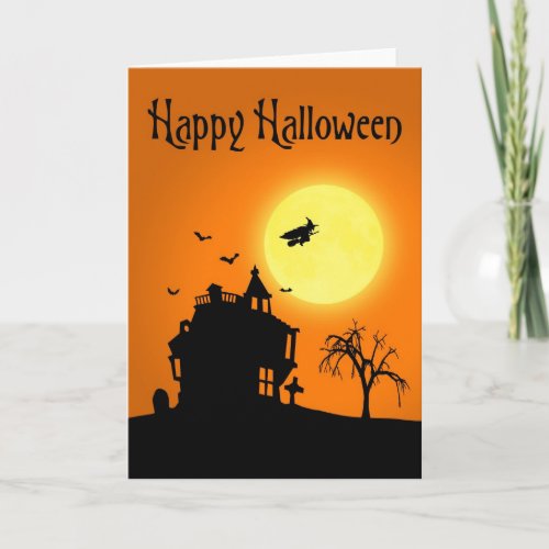 Happy Halloween Silhouette Landscape Card