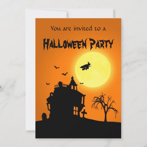 Happy Halloween Silhouette Landscape Invitation