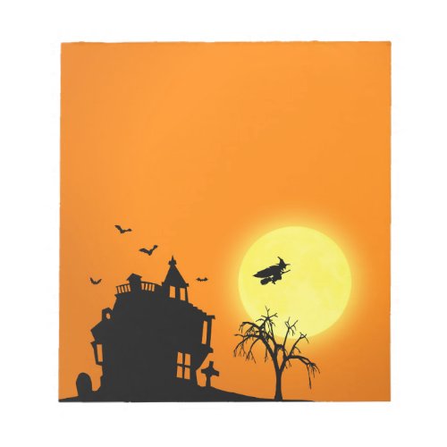 Happy Halloween Silhouette Landscape Notepad