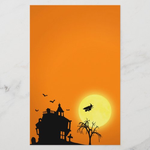 Happy Halloween Silhouette Landscape Stationery