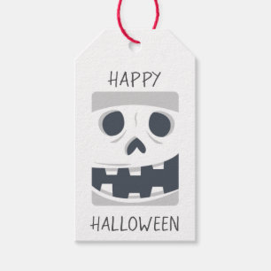 Happy Halloween Skeleton Face Gift Tags