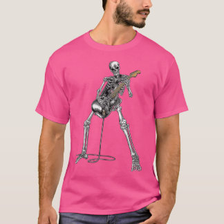 Happy Halloween Skeleton Guitar Guy Spooky Rock Ba T-Shirt