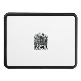 Happy Halloween Skeleton Lantern Black Cat Graveya Hitch Cover
