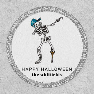 Happy Halloween Skeleton Pirate Dabbing Family Patch