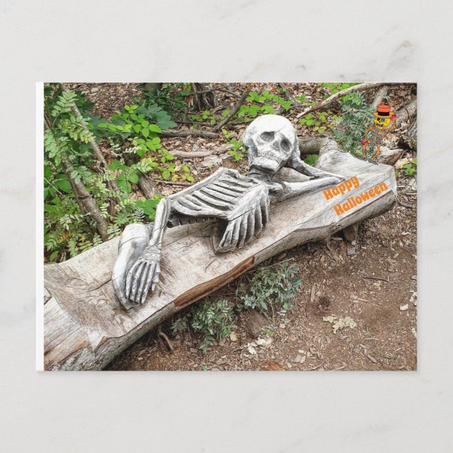 Happy Halloween Skeleton Postcard (Front)