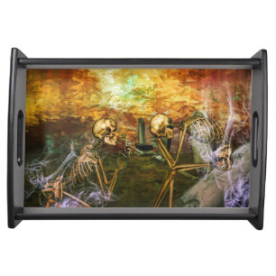 Happy Halloween Skeleton Serving Tray