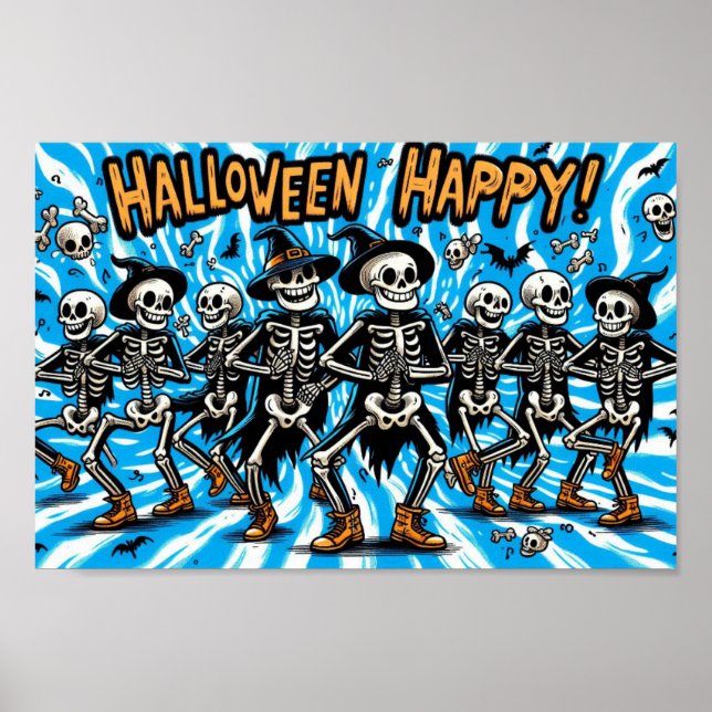 Happy Halloween Skeletons: Dancing Crew Poster (Front)