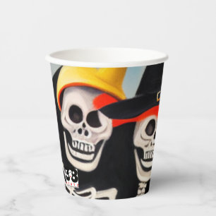 Happy Halloween Skeletons Paper Cups