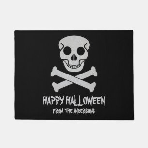 Happy Halloween Skull and Bones Doormat