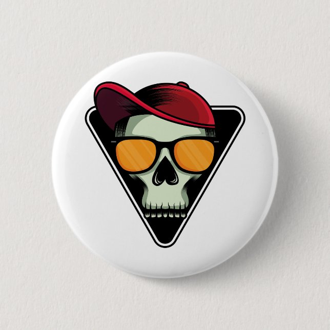Happy halloween skull button (Front)
