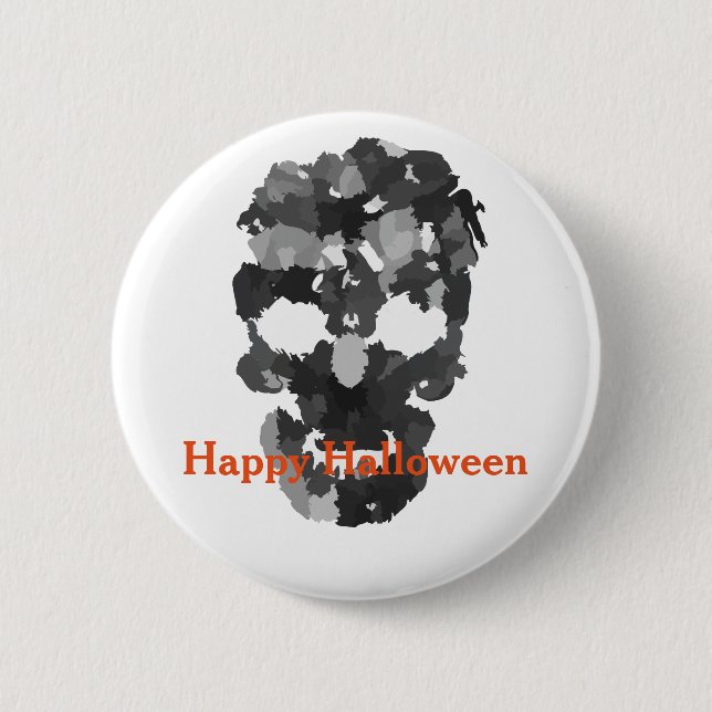 Happy Halloween Skull Button (Front)