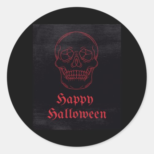 Happy Halloween Skull Classic Round Sticker