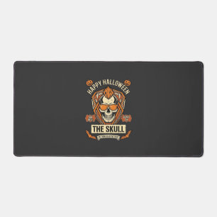 Happy Halloween Skull Mohawk Sunglasses Pumpkins B Desk Mat