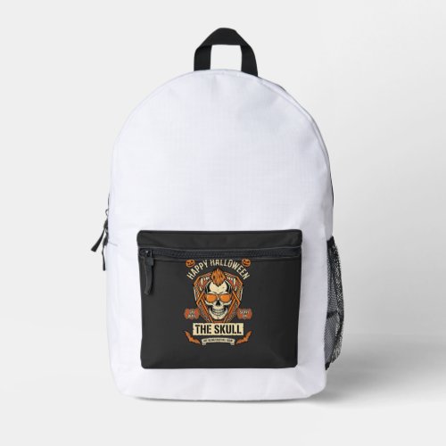 Happy Halloween Skull Mohawk Sunglasses Pumpkins B Printed Backpack