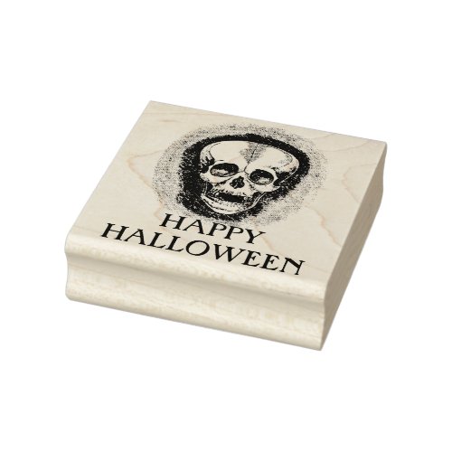 Happy Halloween skull  rubber stamp