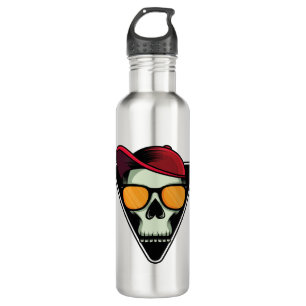 Happy halloween skull stainless steel water bottle
