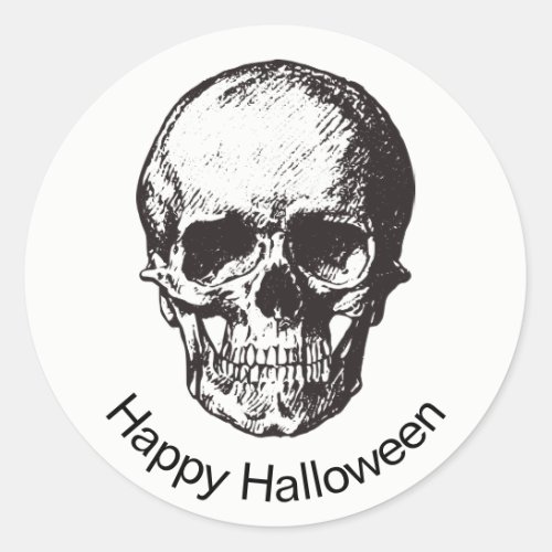 Happy Halloween Skull Sticker