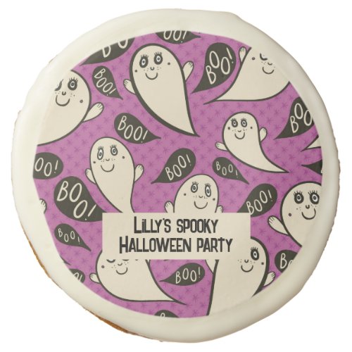 Happy Halloween smiling ghosts boo speech bubbles Sugar Cookie