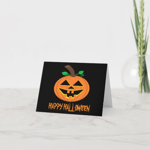 Happy Halloween Smiling Pumpkin Greeting Card