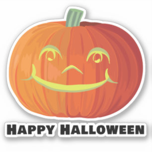 Happy Halloween Smiling Pumpkin Sticker