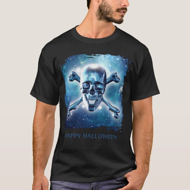 Happy Halloween. Space skull T-Shirt (Front)