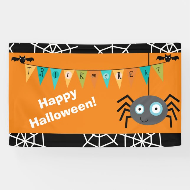 Happy Halloween Spider Banner (Horizontal)