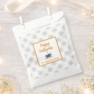 Happy Halloween spider cobweb no trick just treats Favor Bag