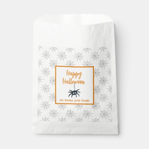 Happy Halloween spider cobweb no trick just treats Favor Bag