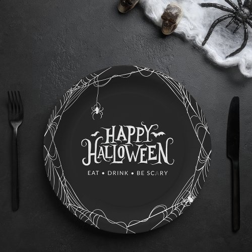 Happy Halloween Spider Eat Drink Be Scary Paper Plates