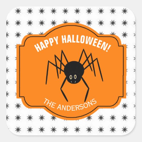 Happy Halloween Spider ID215 Square Sticker