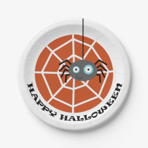 Happy Halloween Spider Paper Plates