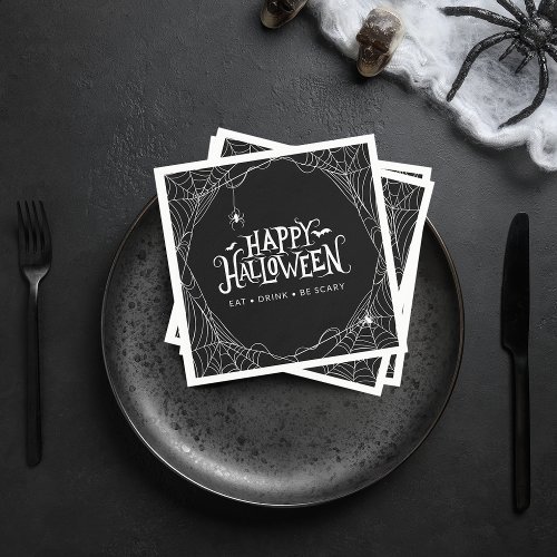 Happy Halloween Spider Web Eat Drink Be Scary Napkins