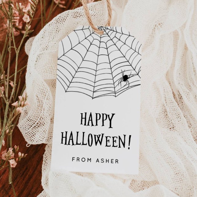 Happy Halloween Spider Web Gift Tag (Creator Uploaded)