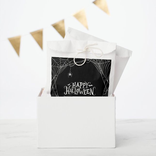 Happy Halloween Spider Web Personalized Favor Bag (Party)