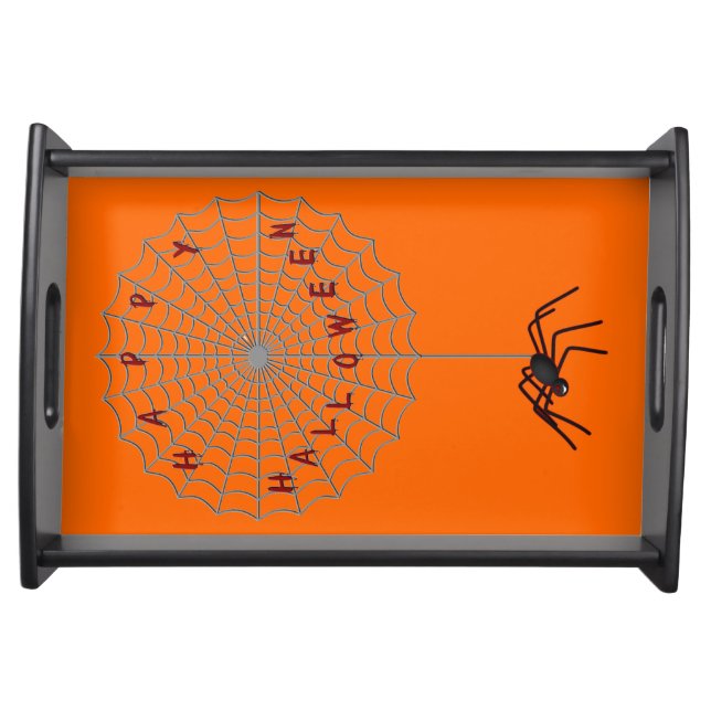 Happy Halloween Spider Web Serving Tray (Front)