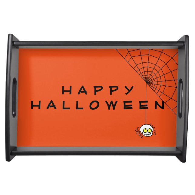 Happy Halloween Spider Web Serving Tray (Front)